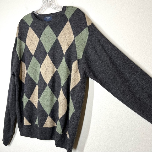 Dockers | Argyle Sweater - Gray and Green/Tan - Picture 3 of 8